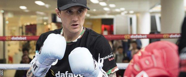 Ricky Burns during an open workout at Glasgow's St Enoch Centre