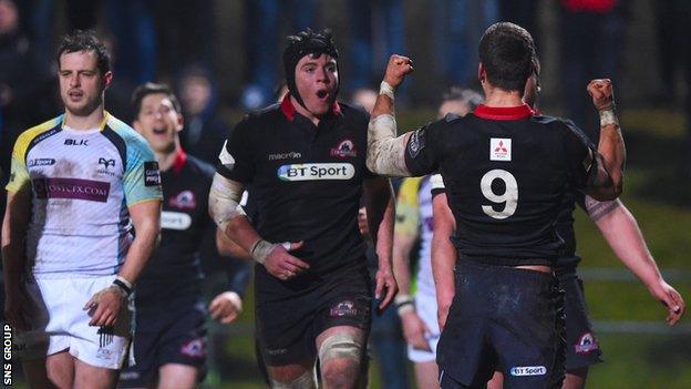 Edinburgh beat Ospreys 24-16 at Myreside in February 2015