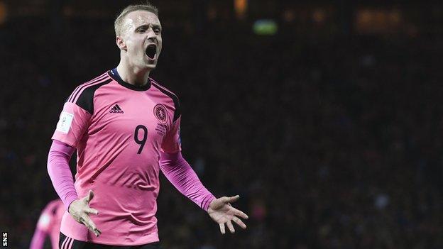 Leigh Griffiths celebrates for Scotland