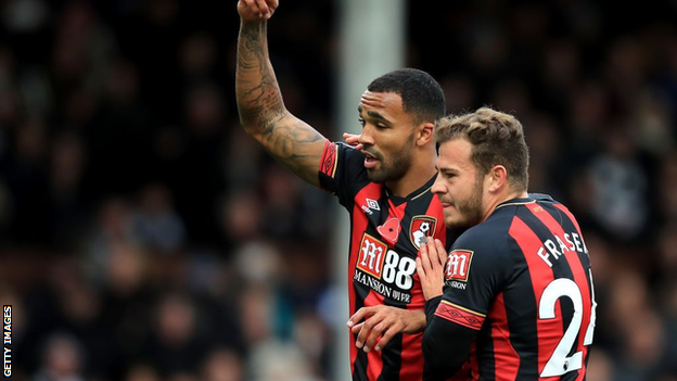 Callum Wilson and Ryan Fraser playing for Bournemouth