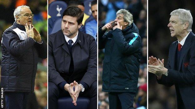 Claudio Ranieri, Mauricio Pochettino, Manuel Pellegrini, Arsene Wenger