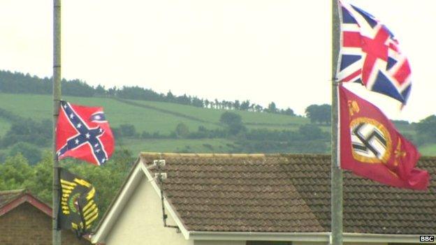 Confederate flag flown at bonfire site