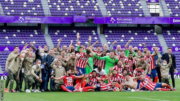 Atletico Madrid squad celebrate