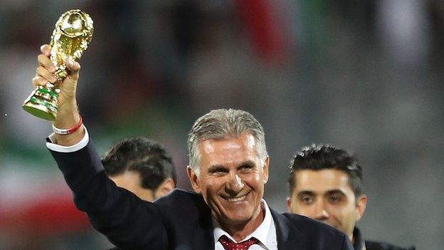 Carlos Queiroz with the World Cup trophy