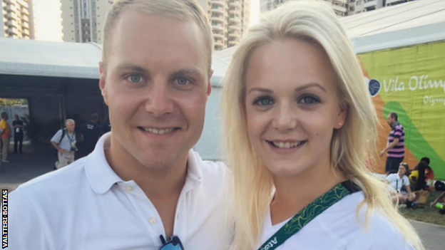 Valtteri Bottas and Emilia Pikkarainen at Rio Olympics