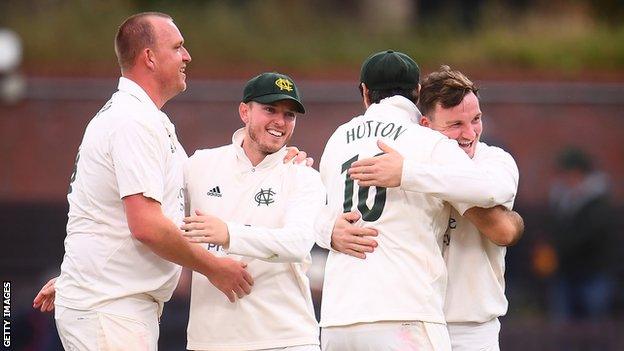 Nottinghamshire players celebrate