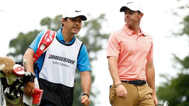 Rory McIlory (L) and caddie Harry Diamond (R)