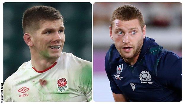 A split picture of Owen Farrell and Finn Russell