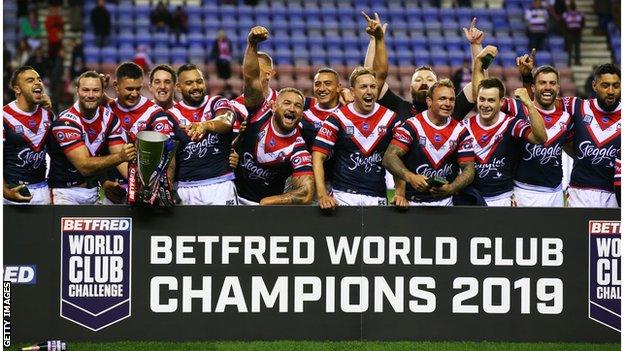 Sydney Roosters celebrate World Club Challenge win