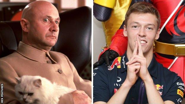 Blofeld and Daniil Kvyat split image