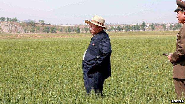 North Korean leader Kim Jong-un visited a farm in Pyongyang on 1 June 2015.