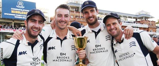 Middlesex celebrate County Championship win