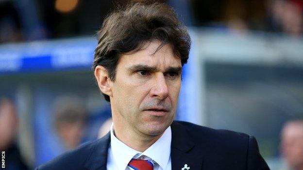 Middlesbrough boss Aitor Karanka watches his side against Bristol City in the Championship