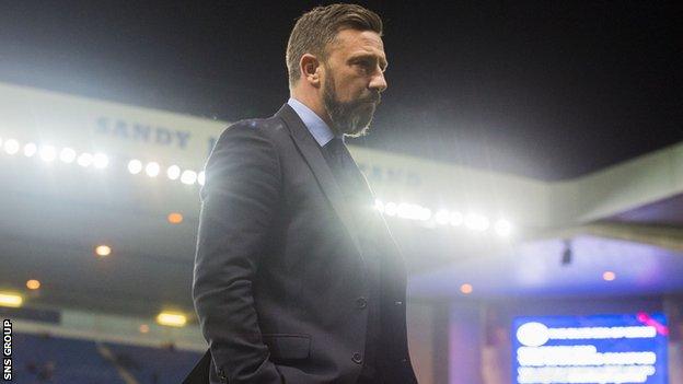 Aberdeen manager Derek McInnes at Ibrox