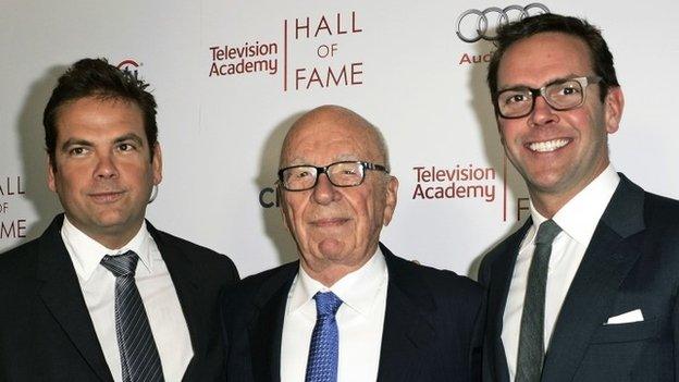 Lachlan, Rupert and James Murdoch