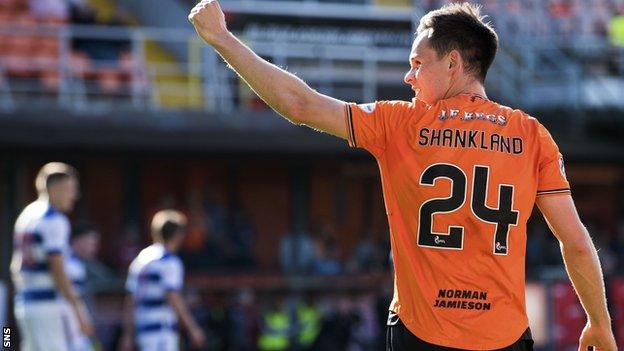 Lawrence Shankland scored a hat-trick for Dundee United