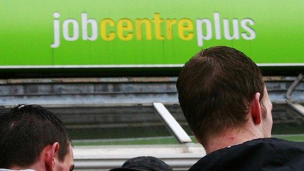 People outside job centre