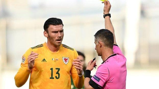 Kieffer Moore's booking in Dublin means the striker is suspended for Wales' next game in Bulgaria