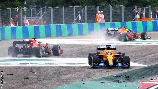 Crash at the Hungarian Grand Prix