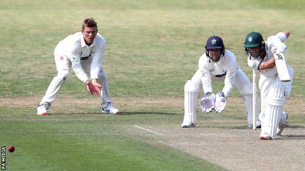 Opener Jake Libby steadied Worcestershire after Michael Hogan had made early inroads for Glamorgan