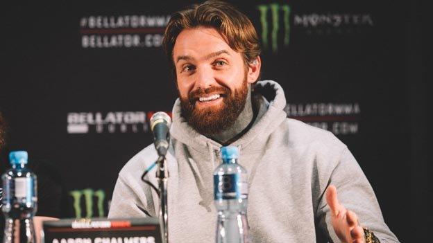 Aaron Chalmers enjoys the press conference for Bellator Dublin