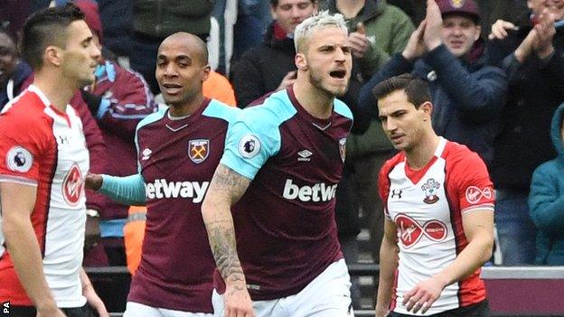 Marko Arnautovic celebrates goal