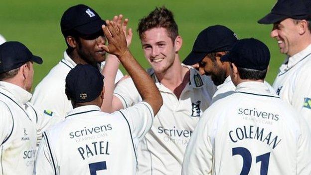 Mark Adair's maiden first-class wicket