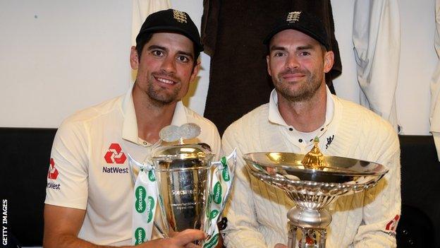 James Anderson & Alastair Cook after the India Test series