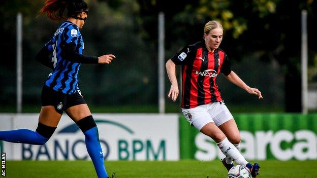 Natasha Dowie against Inter Milan