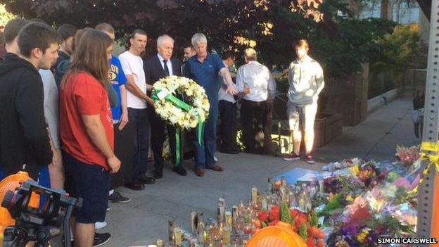 Jimmy Deenihan, the Irish minister for the diaspora, at the scene