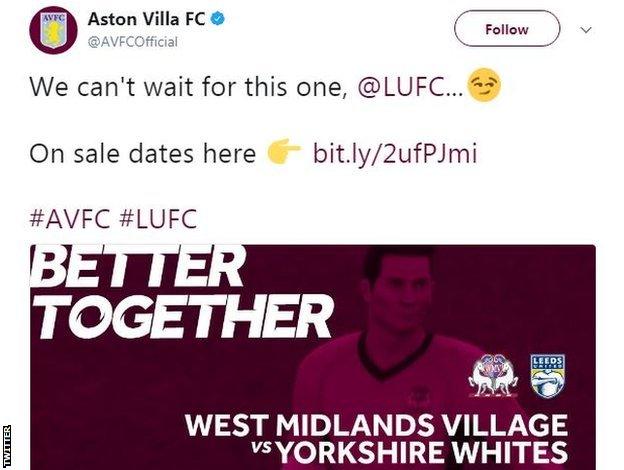 Aston Villa tweet