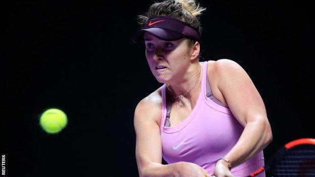 Elina Svitolina celebrates beating Sofia Kenin