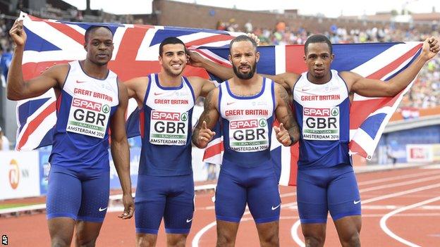 James Dasalou, Adam Gemili, James Ellington and CJ Ujah