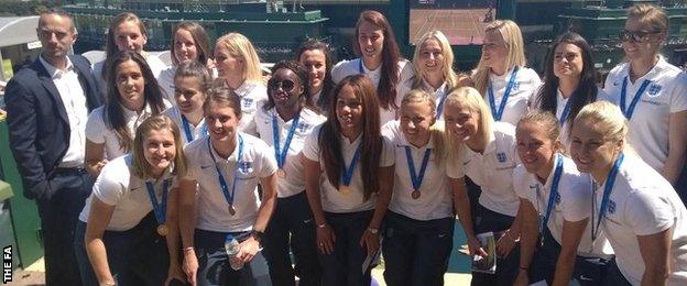 The England women's team at Wimbledon