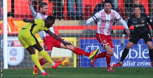 Cheltenham's Mohamed Eisa scores inside 90 second against Stevenage