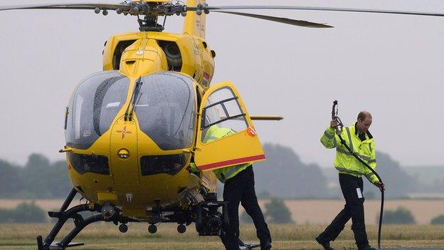 Prince William, Duke of Cambridge with East Anglian Air Ambulance
