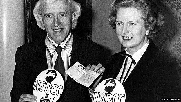 Jimmy Savile and Margaret Thatcher in 1980