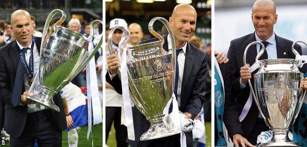 Real Madrid's former head coach Zinedine Zidane