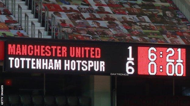 Man Utd lost 6-1 at home to Tottenham in October