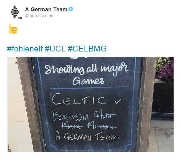 'A German team' tweet