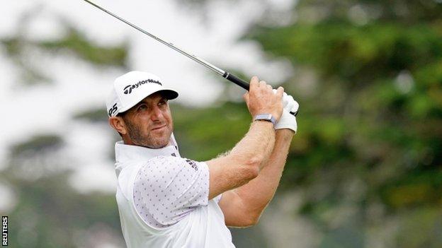 Dustin Johnson playing at the 2020 US PGA Championship