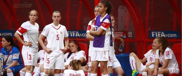 Switzerland players after Canada defeat