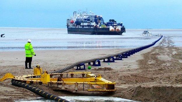 Jersey-France undersea electricity cable being laid