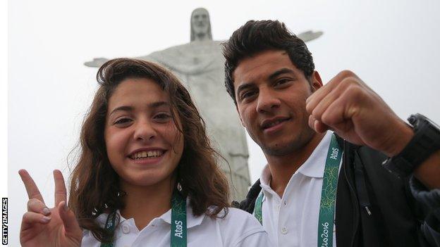 Swimmers Yusra Mardini and Rami Anis are part of the Refugee Olympic Team