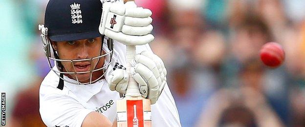 Nick Compton keeps his eye on a cover drive