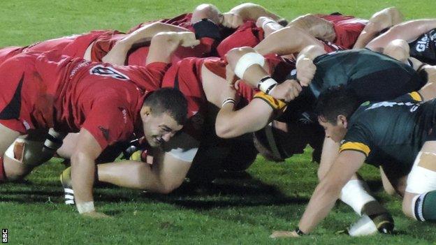 Jersey v Nottingham scrum