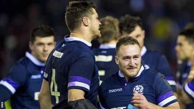 Grant Gilchrist and Stuart Hogg