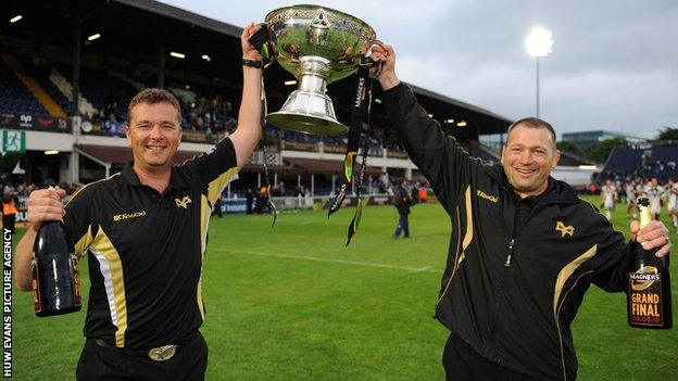 Sean Holley and assistant Jonathan Humphreys enjoyed trophy success at Ospreys