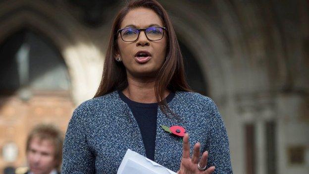 London-based Gina Miller outside the High Court on Thursday