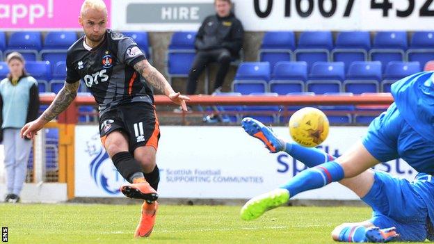 Callum Higginbotham curls in Caley Thistle's opening goal